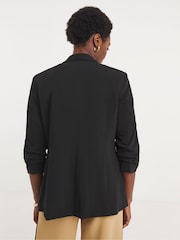 JD Williams Black Ruched Sleeve Blazer - Image 2 of 5