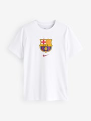 Nike White FC Barcelona Crest Graphic T-Shirt - Image 1 of 1