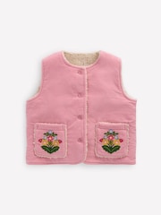 Boden Pink Embroidered Cord Gilet - Image 1 of 3