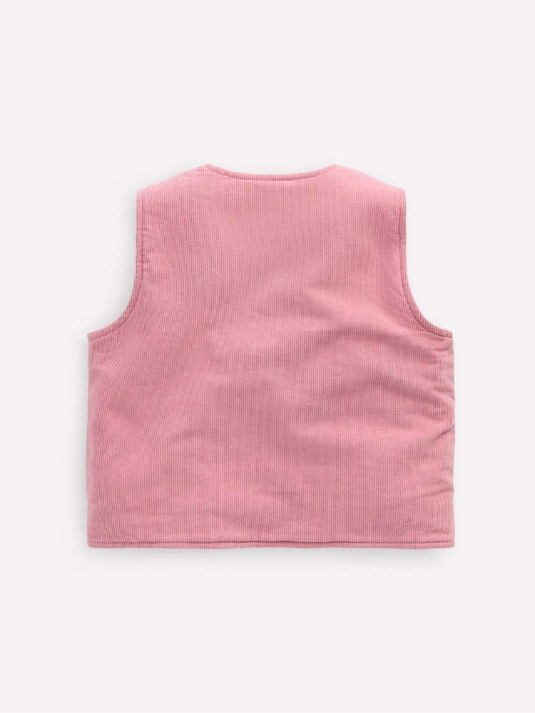 Boden Pink Embroidered Cord Gilet - Image 2 of 3