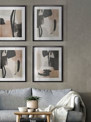 Brookpace Lascelles Natural Black Hand Made in UK'Arrangement II' Abstract Wall Art In A Modern Matte Finish Box Frame 50 x 61cm Wall Art - Image 1 of 4