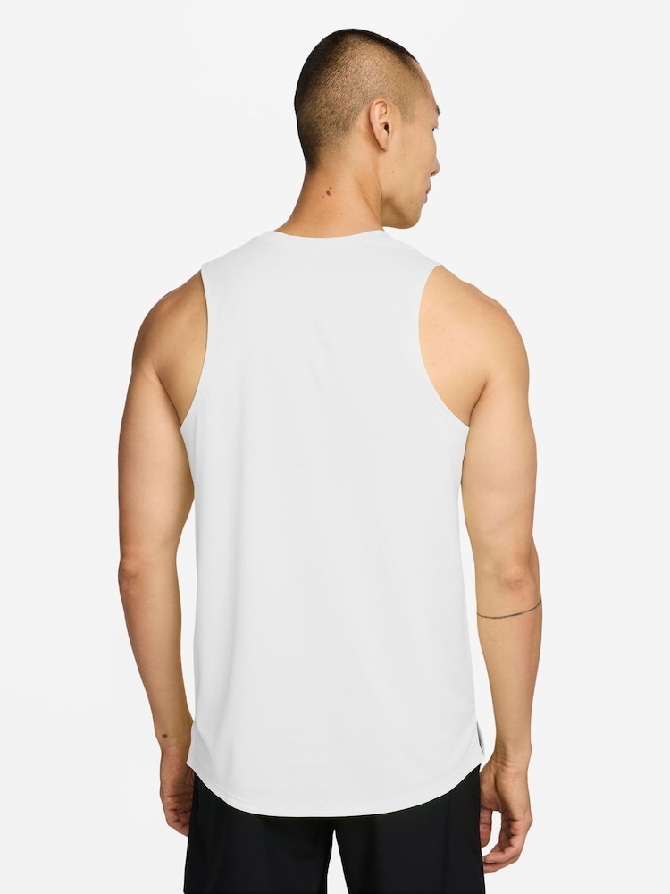 Nike White Miler Dri-FIT Running Vest - Image 2 of 3 Nike White Miler Dri-FIT Running Vest - Image 2 of 3