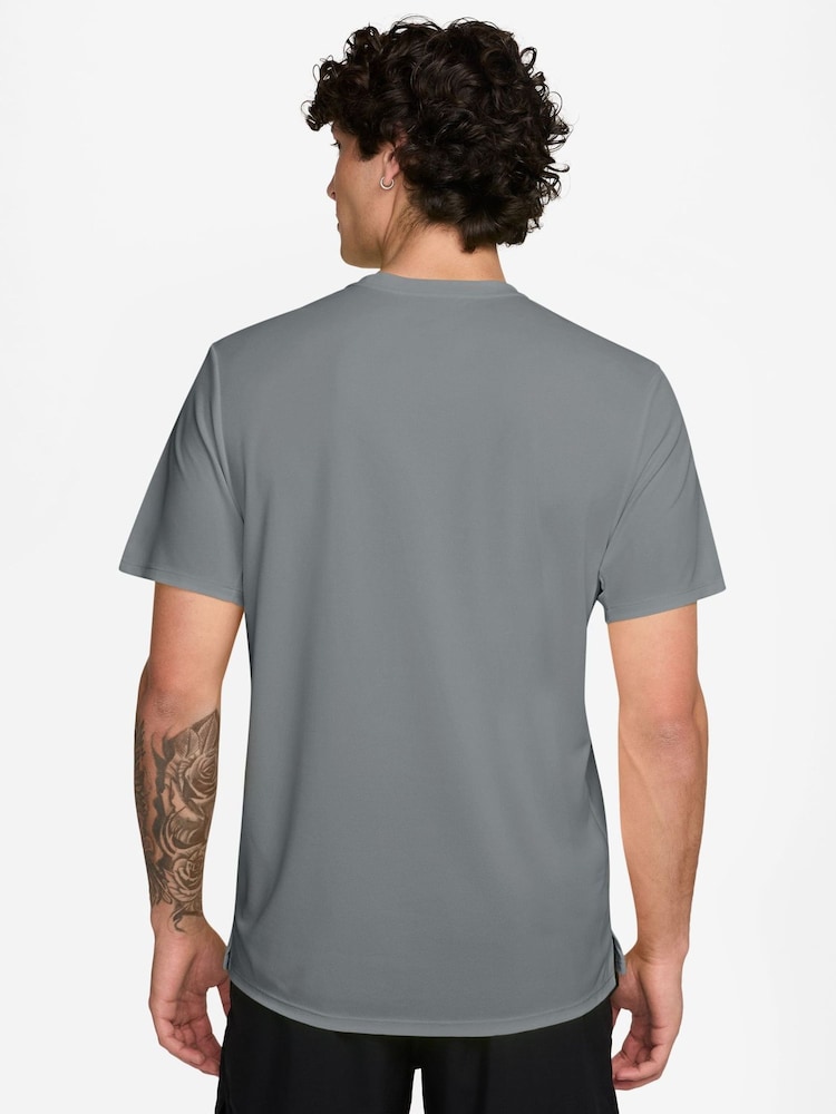 Nike Smoke Grey Miler Dri-FIT UV Running T-Shirt - Image 2 of 4 Nike Smoke Grey Miler Dri-FIT UV Running T-Shirt - Image 2 of 4