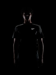 Nike Smoke Grey Miler Dri-FIT UV Running T-Shirt - Image 4 of 4