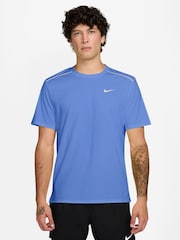 Nike Royal Pulse Blue Miler Dri-FIT UV Running T-Shirt - Image 1 of 3
