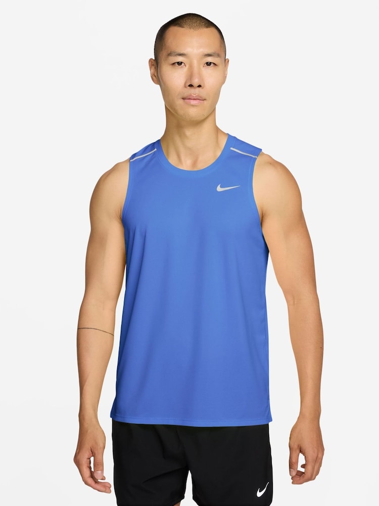 Nike Royal Pulse Blue Miler Dri-FIT Running Vest - Image 1 of 3 Nike Royal Pulse Blue Miler Dri-FIT Running Vest - Image 1 of 3