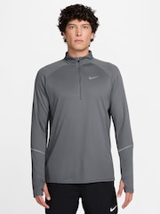 Nike Smoke Grey Miler Dri-FIT Half Zip Running Top - Image 1 of 3