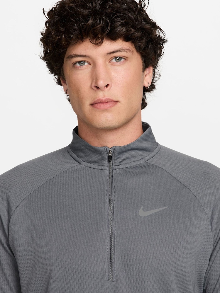 Nike Smoke Grey Miler Dri-FIT Half Zip Running Top - Image 3 of 3