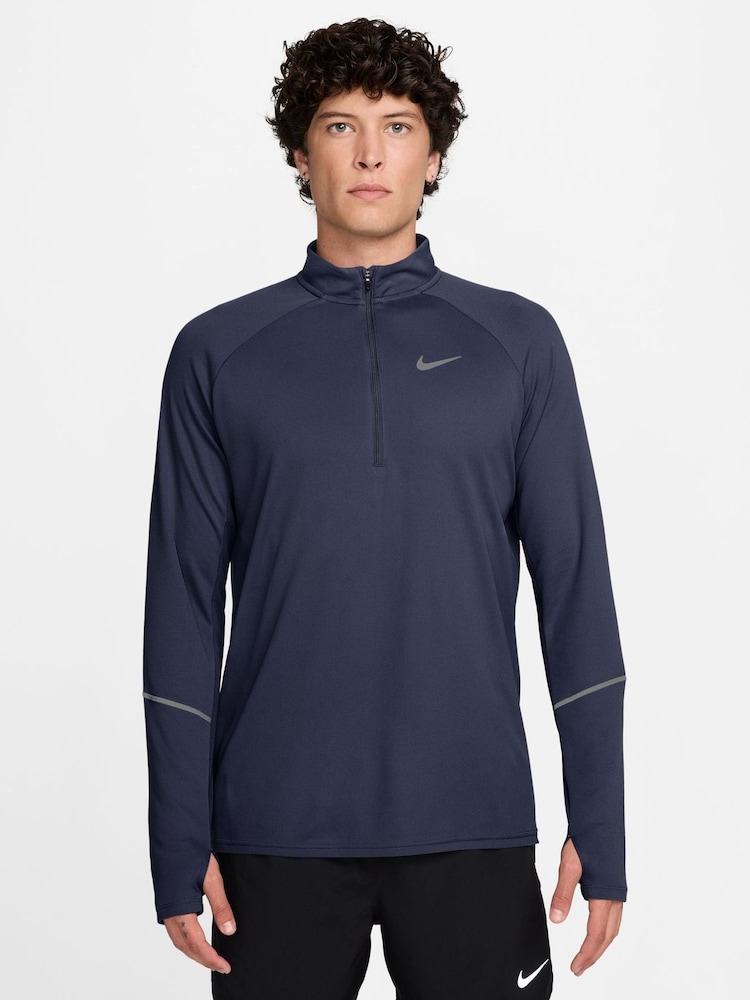 Nike Midnight Navy Miler Dri-FIT Half Zip Running Top - Image 1 of 3