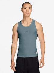 Nike Mineral Slate Athletic Club Dri-FIT Ribbed Training Tank Top - Image 1 of 3