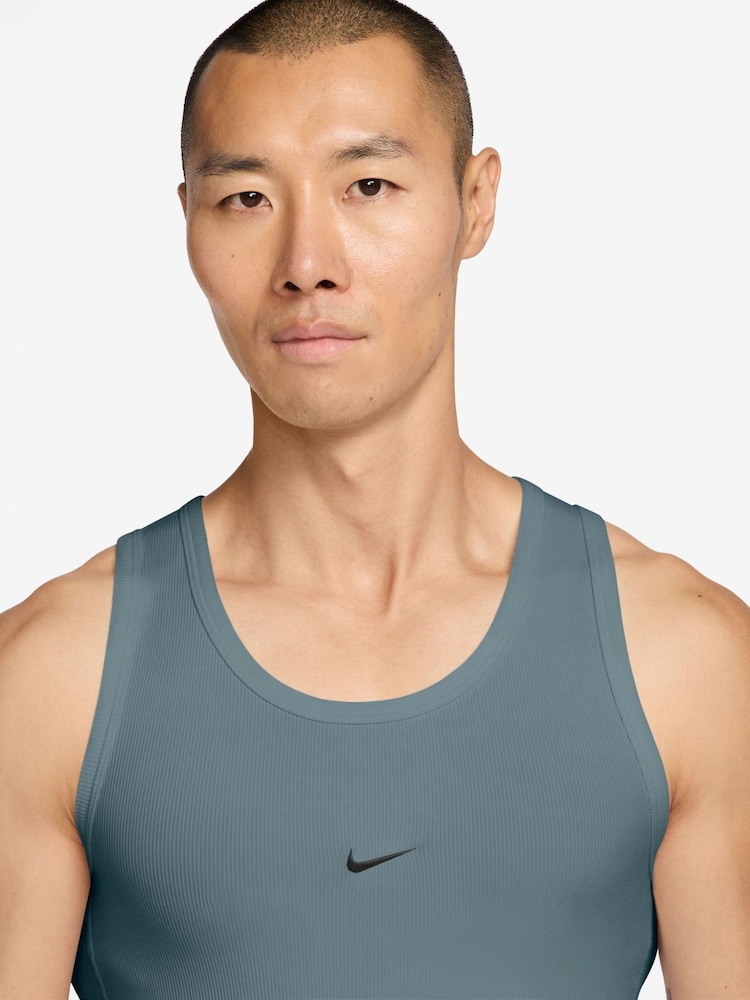 Nike Mineral Slate Athletic Club Dri-FIT Ribbed Training Tank Top - Image 3 of 3 Nike Mineral Slate Athletic Club Dri-FIT Ribbed Training Tank Top - Image 3 of 3