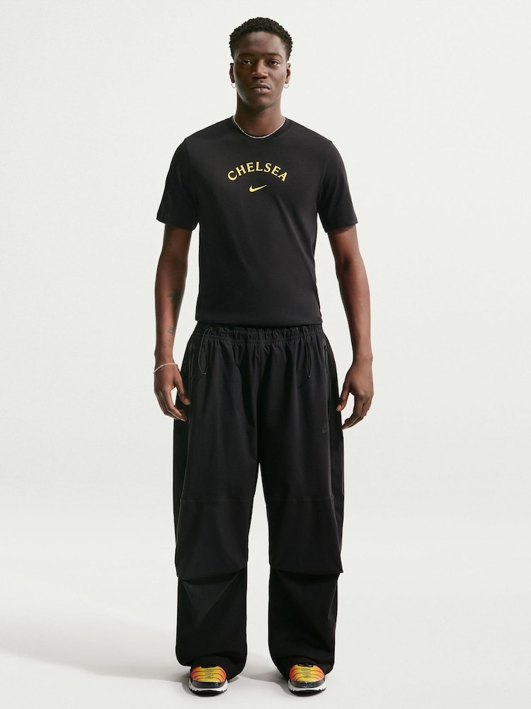 Nike Black Chelsea FC Wordmark Graphic T-Shirt - Image 1 of 5 Nike Black Chelsea FC Wordmark Graphic T-Shirt - Image 1 of 5