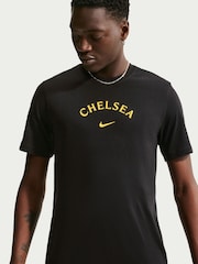 Nike Black Chelsea FC Wordmark Graphic T-Shirt - Image 3 of 5