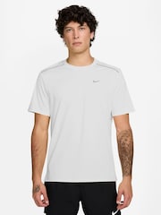 Nike White Miler Dri-FIT UV Running T-Shirt - Image 1 of 4