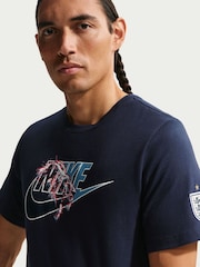 Nike Blue England Futura Logo Graphic T-Shirt - Image 5 of 5