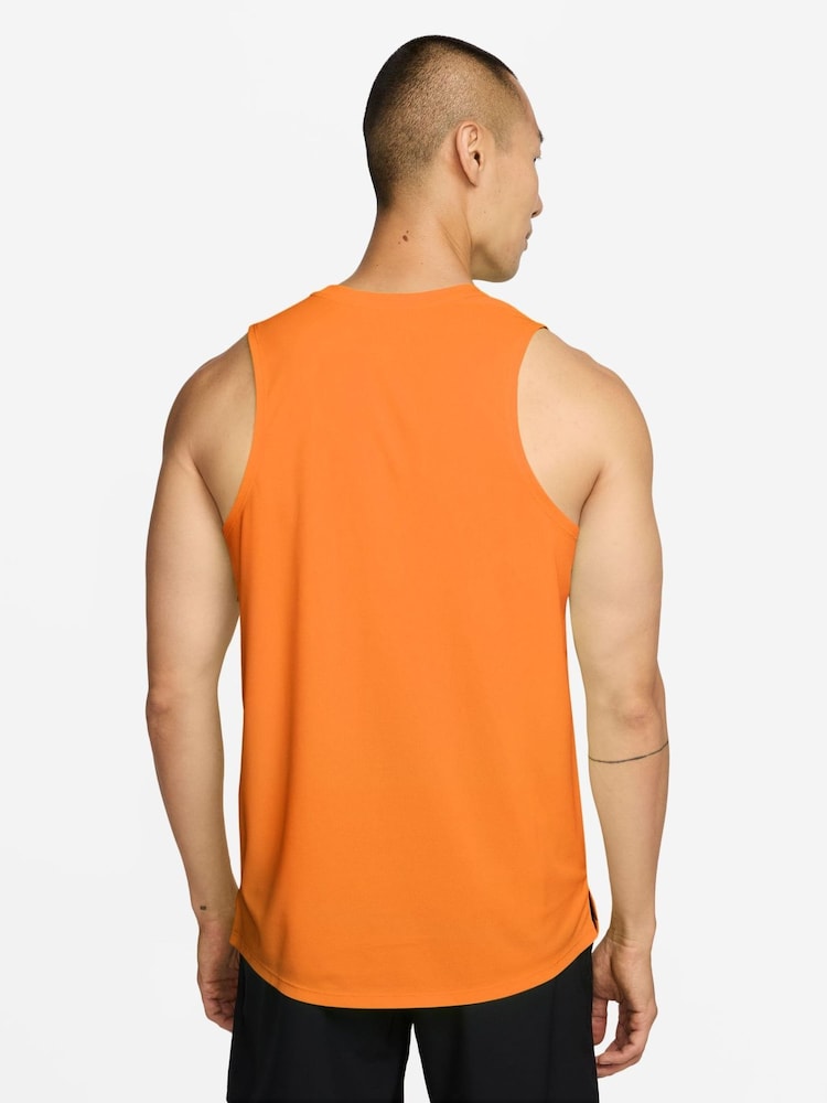 Nike Total Orange Miler Dri-FIT Running Vest - Image 2 of 3 Nike Total Orange Miler Dri-FIT Running Vest - Image 2 of 3