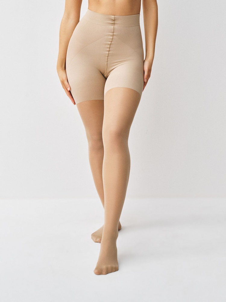 Latte Bum/Tum/Thigh Gloss Shaping 20 Denier Tights - Image 1 of 4