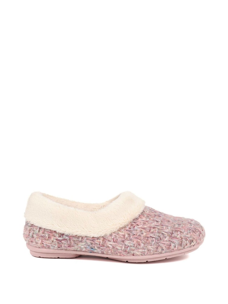 Jones Bootmaker Pink Faux-Fur-Lined Slippers - Image 1 of 5 Jones Bootmaker Pink Faux-Fur-Lined Slippers - Image 1 of 5