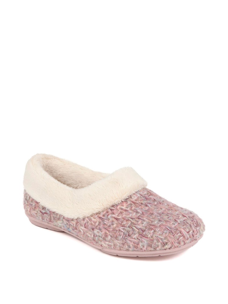Jones Bootmaker Pink Faux-Fur-Lined Slippers - Image 2 of 5 Jones Bootmaker Pink Faux-Fur-Lined Slippers - Image 2 of 5