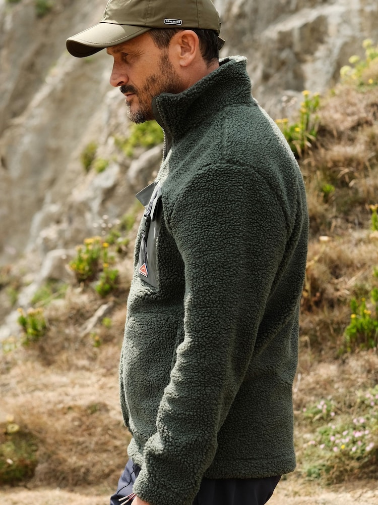 Verde - Sealskinz Horsham Mens Sherpa Zip Up Fleece - Imagem 2 de 6