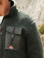 Verde - Sealskinz Horsham Mens Sherpa Zip Up Fleece - Imagem 4 de 6