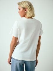 White Embellished Clover Short Sleeve T-Shirt - Image 3 of 4