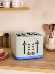 MADE.COM Green/ Blue Ilya 4 Slice Toaster - Image 1 of 4
