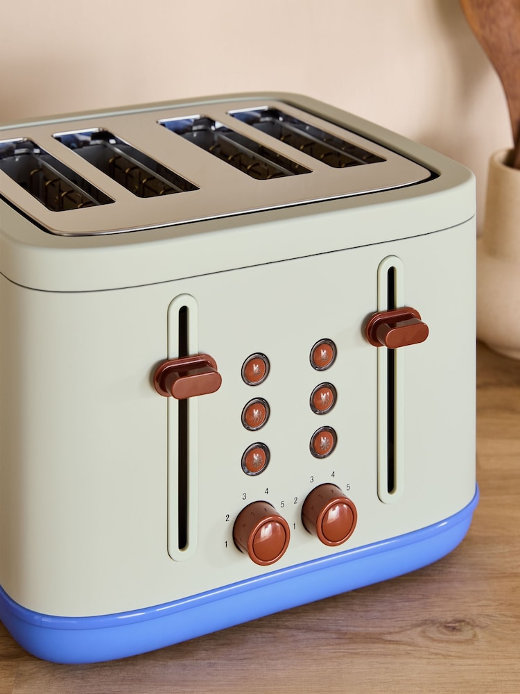 MADE.COM Green/ Blue Ilya 4 Slice Toaster - Image 2 of 4 MADE.COM Green/ Blue Ilya 4 Slice Toaster - Image 2 of 4