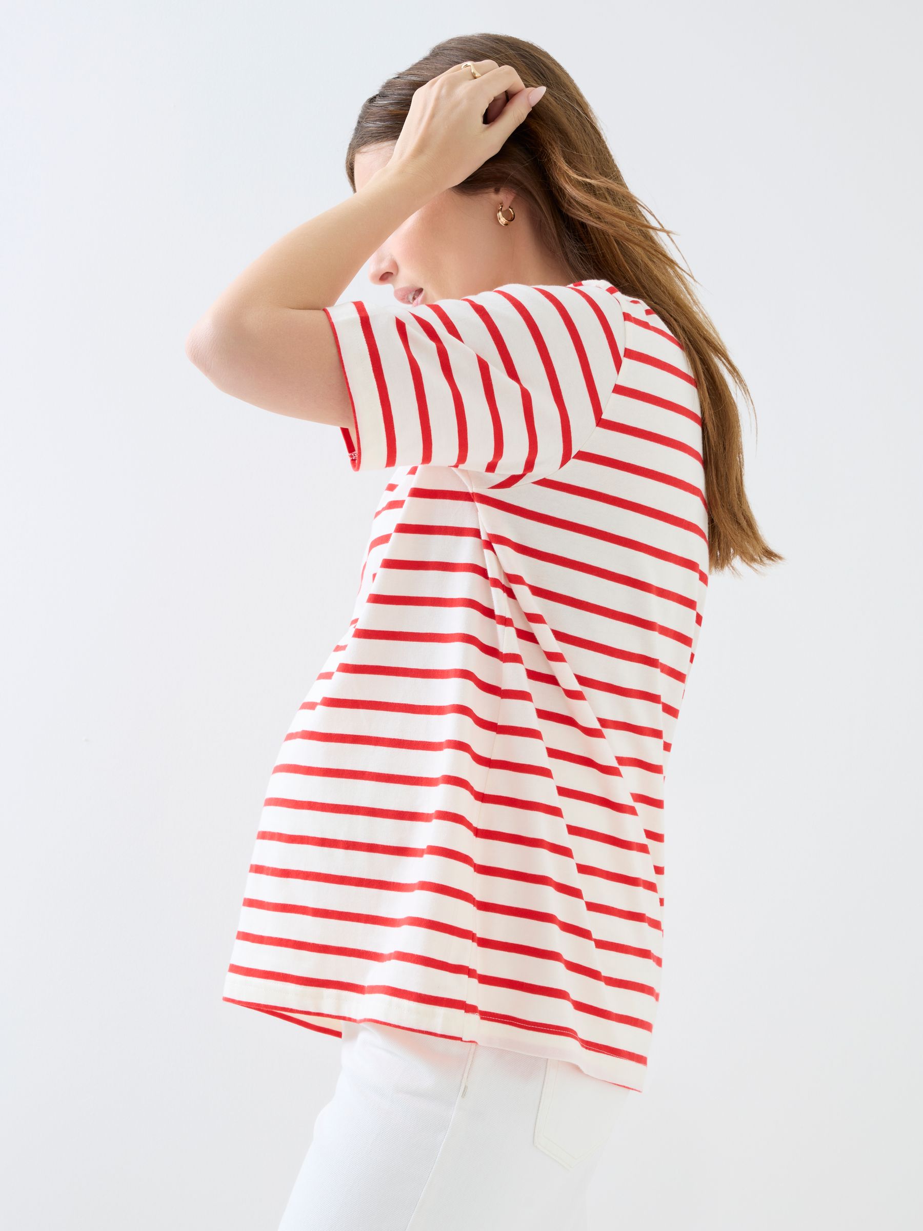 Buy JoJo Maman Bébé Red Striped Oversized Maternity T-Shirt from