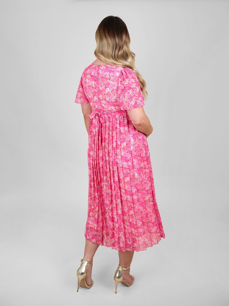 JoJo Maman Bébé Chiffon Pleated Nursing Midi Dress - صورة 2 من 5