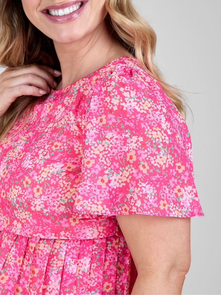 Buy JoJo Maman Bb Bright Pink Floral Chiffon Pleated Nursing Midi Dress  from Next New Zealand