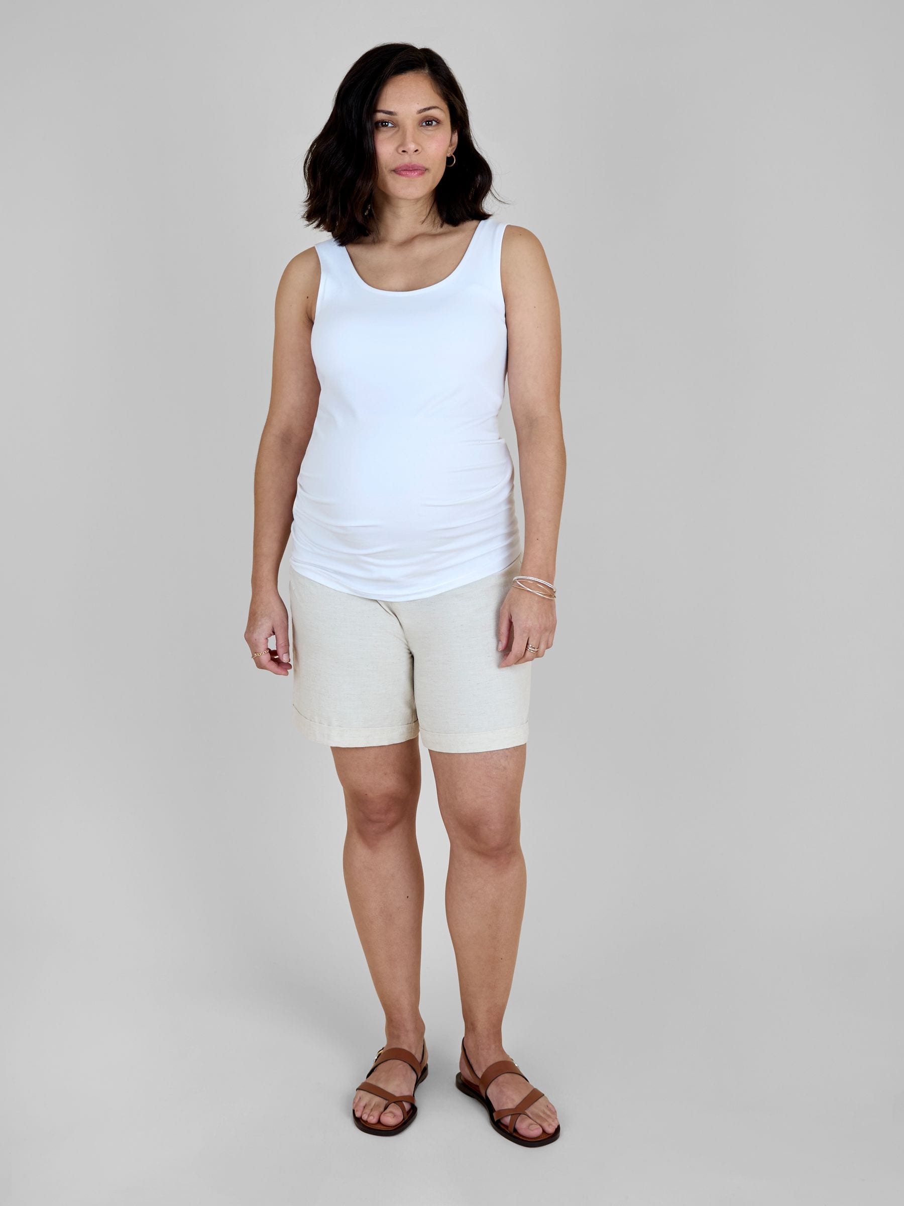 Buy JoJo Maman Bébé Natural Linen Blend Drawstring Waist Maternity