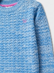 Crew Clothing Blue Twist Yarn Cable Knit Jumper - Image 3 of 3