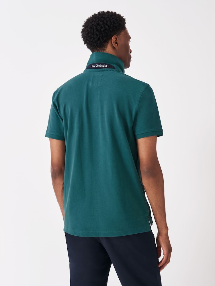 Crew Clothing Green Classic Pique Polo Shirt - Image 2 of 6 Crew Clothing Green Classic Pique Polo Shirt - Image 2 of 6
