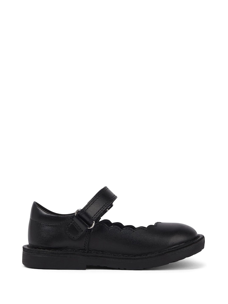 Kickers Black Infant Girls  Adlar MJ Scallop Leather Shoes - Image 1 of 6
