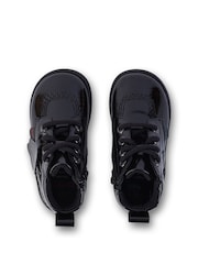 Kickers Black Infant Unisex Play Flex Hi Patent Leather Shoes - Image 6 of 6