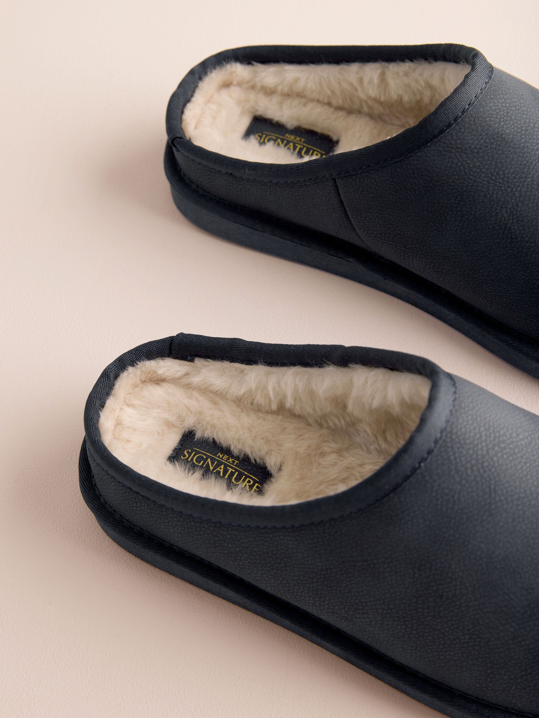 Buy Navy Signature Coated Leather Mule Slippers from Next South Africa