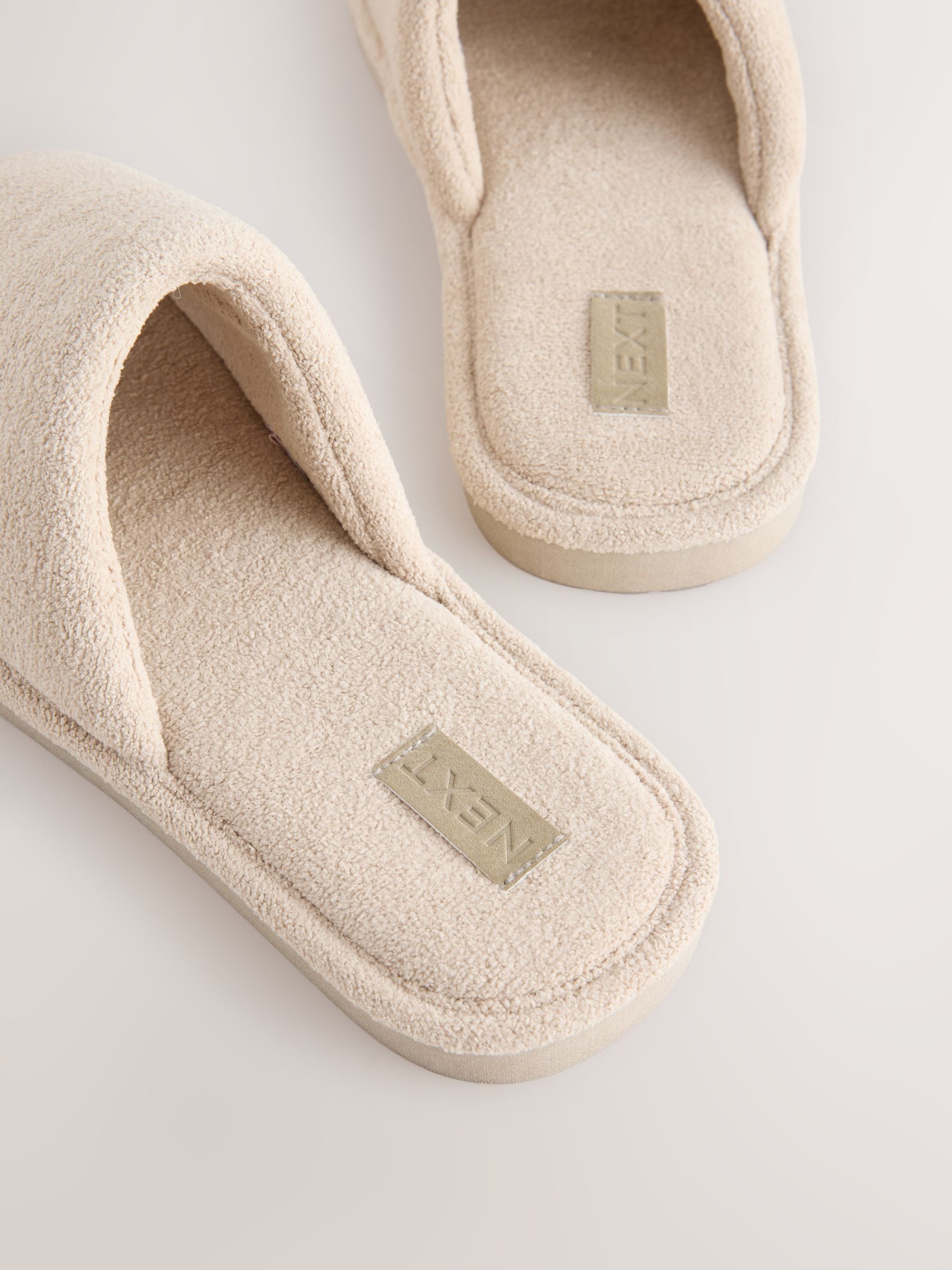 Buy Natural Towelling Mule Sliders from the Next UK online shop