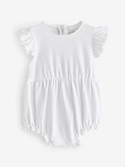 White Short Sleeve Frill Heart Print Bodysuit - Image 1 of 1