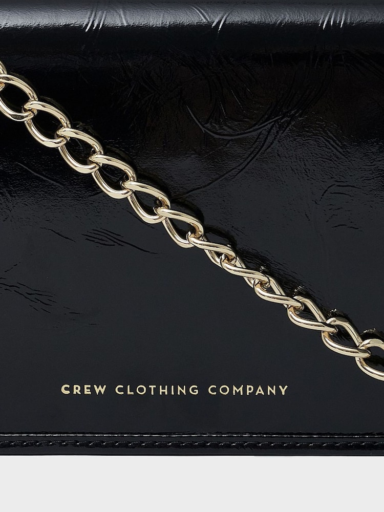 Crew Clothing Black Leather Chain Bag - Image 2 of 2 Crew Clothing Black Leather Chain Bag - Image 2 of 2