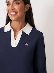 Crew Clothing Company Blue Rosa Knitted Rugby Jumper - Image 4 of 5