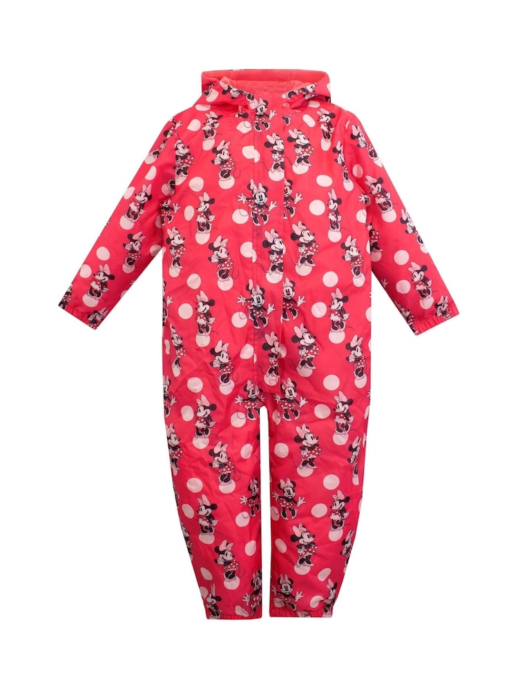 Character Pink Disney Minnie Mouse Polka Dot Puddle Suit - Image 1 of 5