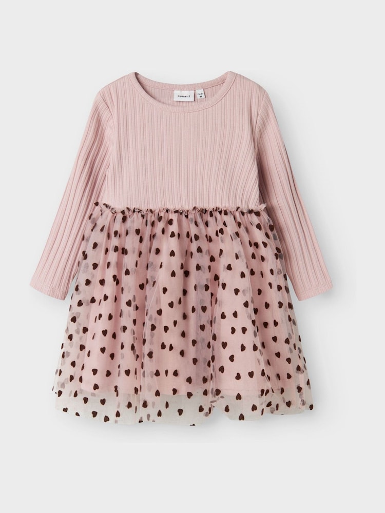 Name It Purple Heart Printed Tulle Dress - Image 1 of 2 Name It Purple Heart Printed Tulle Dress - Image 1 of 2