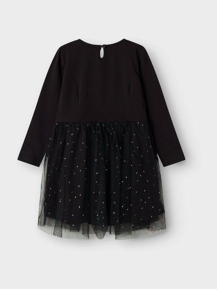 Name It Black Spider Web Tulle Halloween Dress - Image 2 of 3 Name It Black Spider Web Tulle Halloween Dress - Image 2 of 3