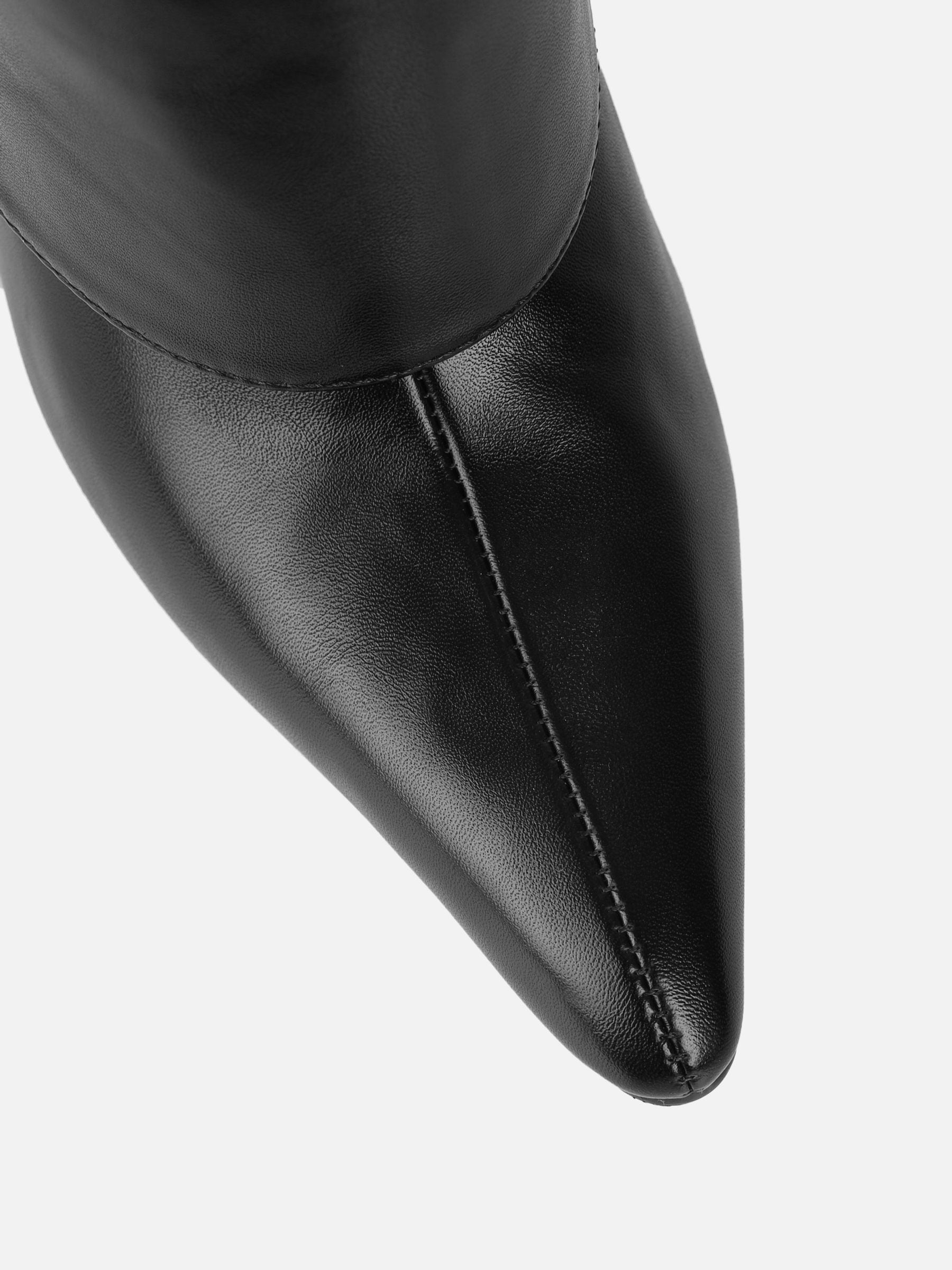 Buy Simmi London Black Saoirse Knee-High Fold Over Heeled Boots