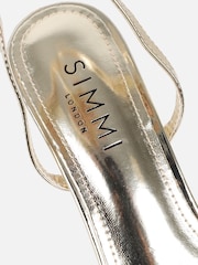 Simmi London Gold Polly Flower Detail Heeled Sandals - Image 3 of 4