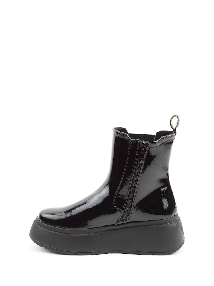 Heavenly Feet Patent Nera Ankle Black Boots - Image 2 of 6