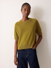 Jigsaw Green Fine Merino Raglan T-Shirt - Image 1 of 2