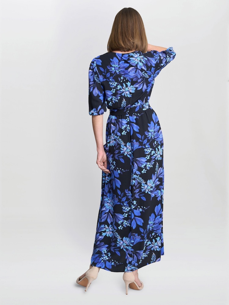 Gina Bacconi Emilyn Floral Print Black Dress - Image 2 of 6 Gina Bacconi Emilyn Floral Print Black Dress - Image 2 of 6