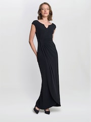 Gina Bacconi Blue Eileen Wrap Maxi Dress - Image 1 of 5